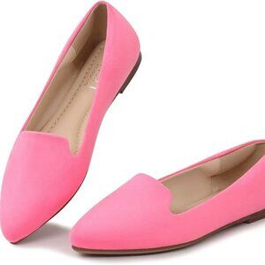 MUSHOE Slip on Hot Pink Suede Flats ** SZ 8.5